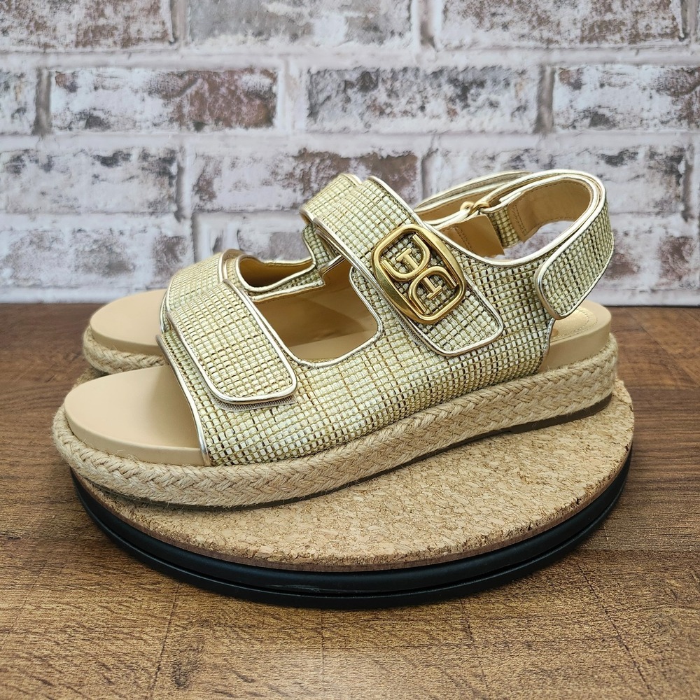 Sam Edelman Double Band Gold Sandals Women's 9.5